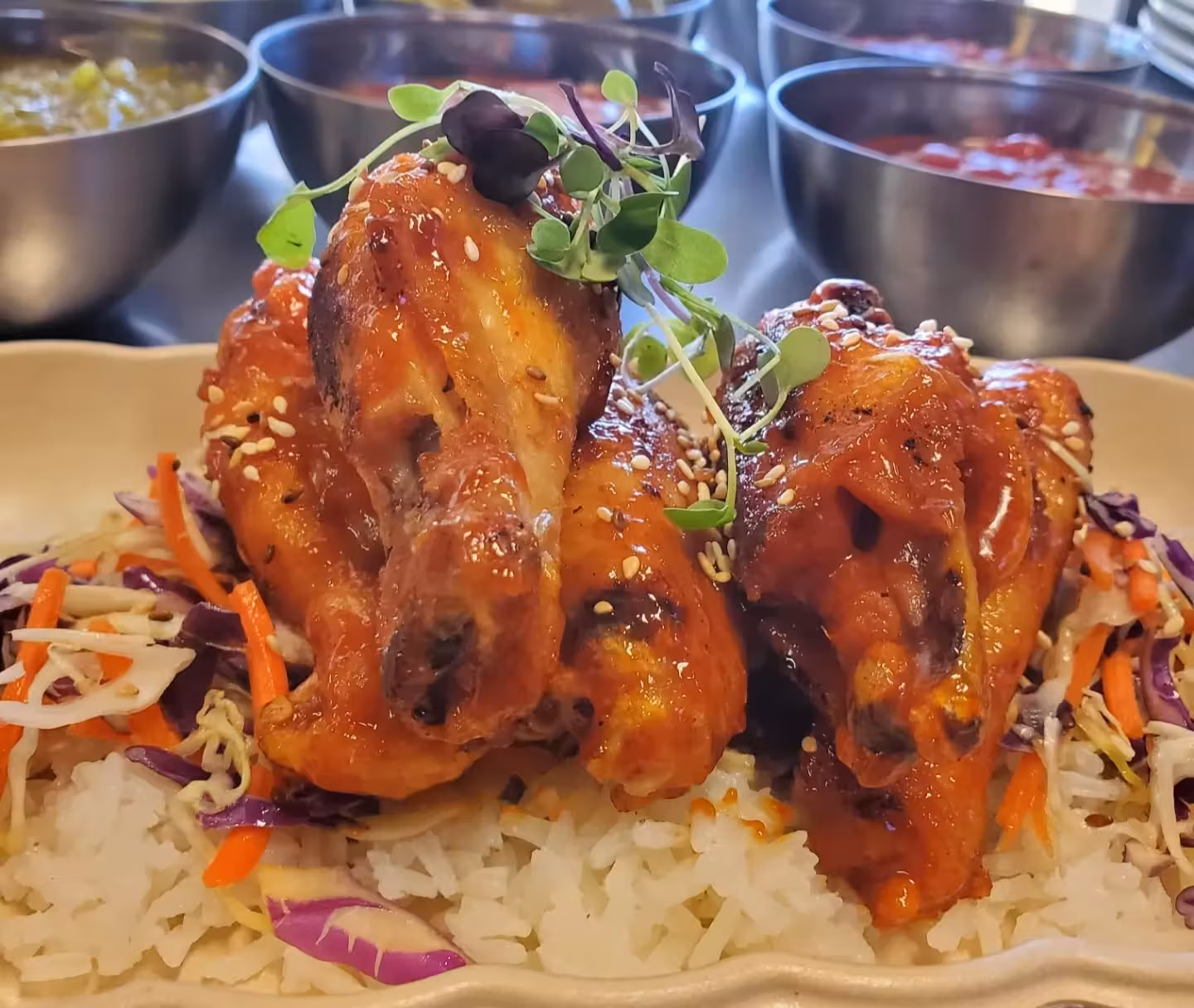 Glazed chicken wings